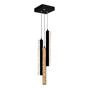 CWI Lighting Stagger Integrated LED Black Mini Pendant