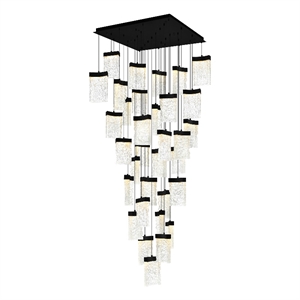 CWI Lighting Lava Integrated LED Black Chandelier