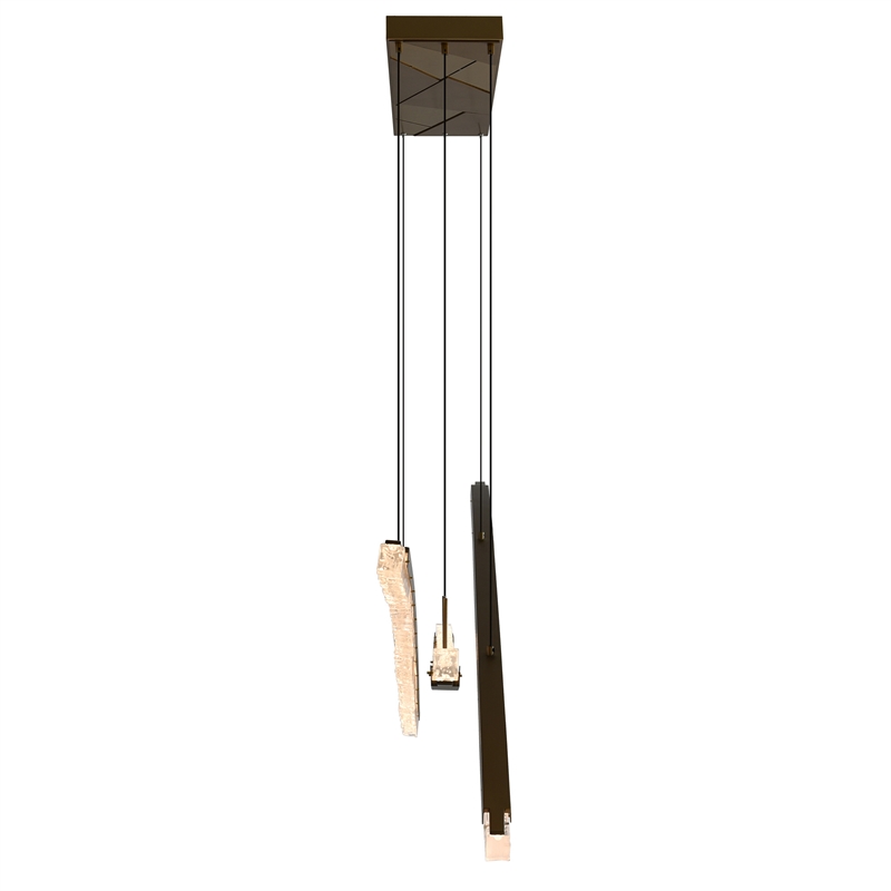 Saber Integrated LED Brass Chandelier
