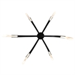 Curva Integrated LED 38in Black Chandelier with Handcrafted Glass