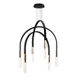 Curva Integrated LED 38in Black Chandelier with Handcrafted Glass