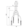 Curva Integrated LED 38in Brass Chandelier with Handcrafted Glass