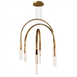 Curva Integrated LED 38in Brass Chandelier with Handcrafted Glass