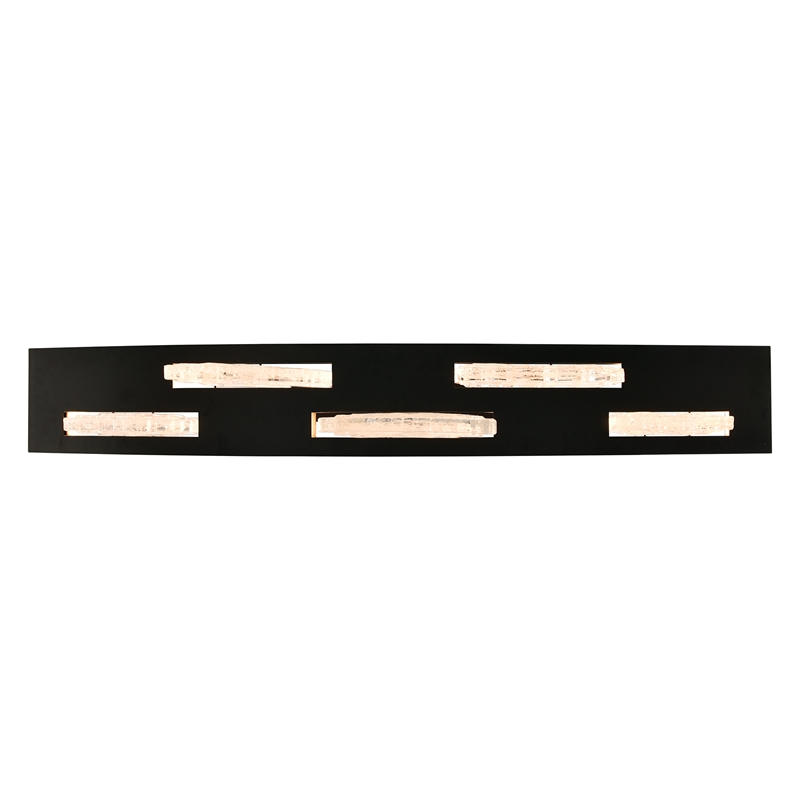 Arcus Integrated LED 50in Black Chandelier with Handcrafted Glass