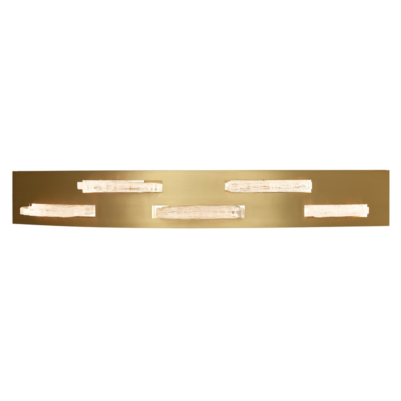 Arcus Integrated LED 50in Brass Chandelier with Handcrafted Glass