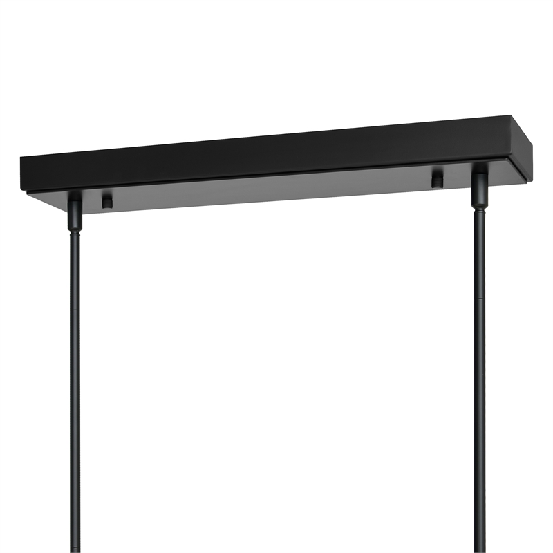 Arcus Integrated LED 70in Black Chandelier with Handcrafted Glass