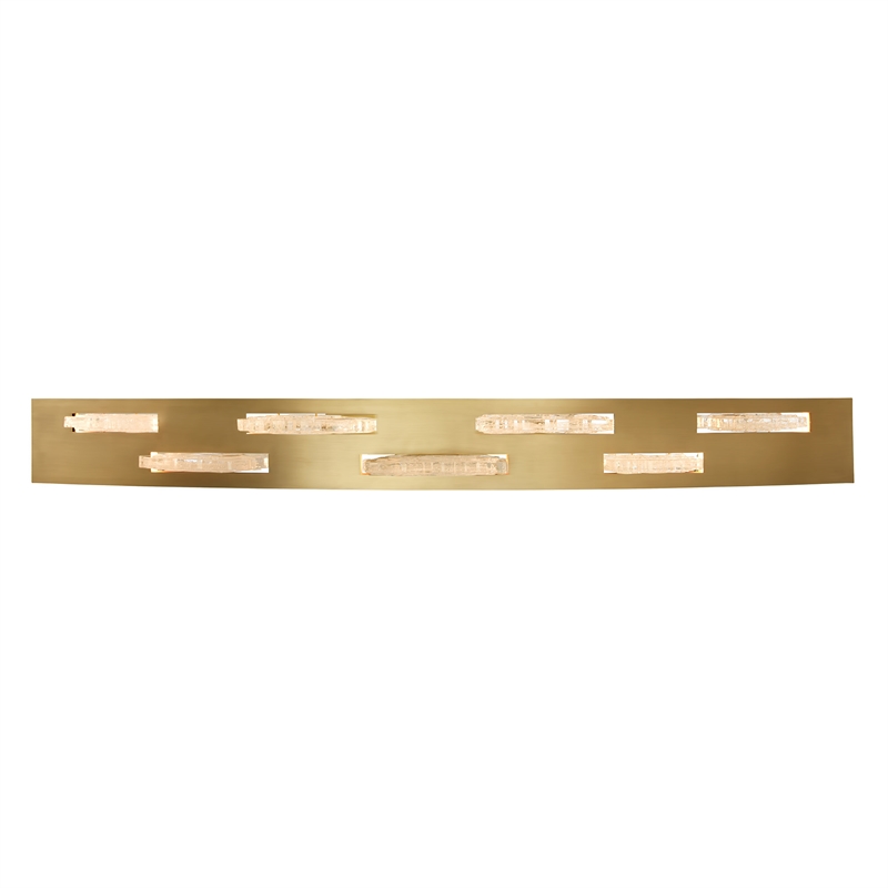 Arcus Integrated LED 70in Brass Chandelier with Handcrafted Glass
