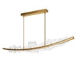 Arcus Integrated LED 70in Brass Chandelier with Handcrafted Glass