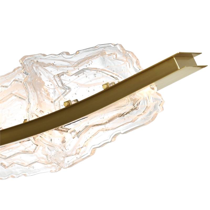 Arcus Integrated LED 70in Brass Chandelier with Handcrafted Glass