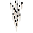 Petra Integrated LED 24in Black Chandelier with Handcrafted Glass