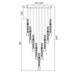 Petra Integrated LED 24in Black Chandelier with Handcrafted Glass