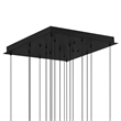 Petra Integrated LED 24in Black Chandelier with Handcrafted Glass