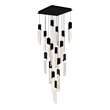 Petra Integrated LED 24in Black Chandelier with Handcrafted Glass