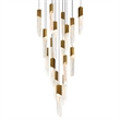 Petra Integrated LED 24in Brass Chandelier with Handcrafted Glass