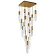 Petra Integrated LED 24in Brass Chandelier with Handcrafted Glass