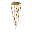Petra Integrated LED 24in Brass Chandelier with Handcrafted Glass