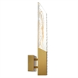 Petra Integrated LED 22in Brass Wall Light with Handcrafted Glass