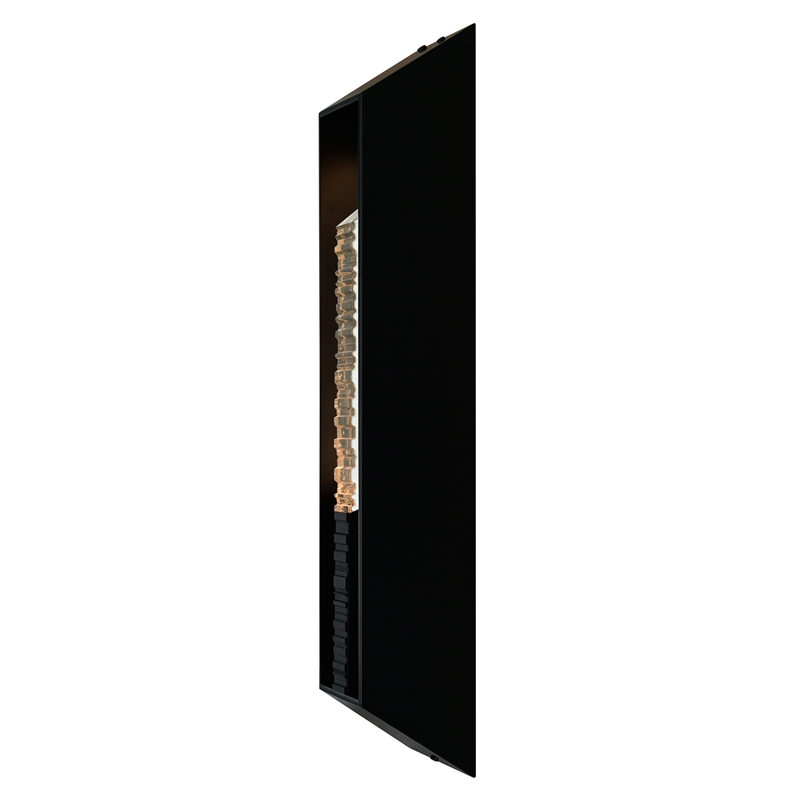 Petra Integrated LED 29in Sand Black Outdoor Wall Light with Handcrafted Glass