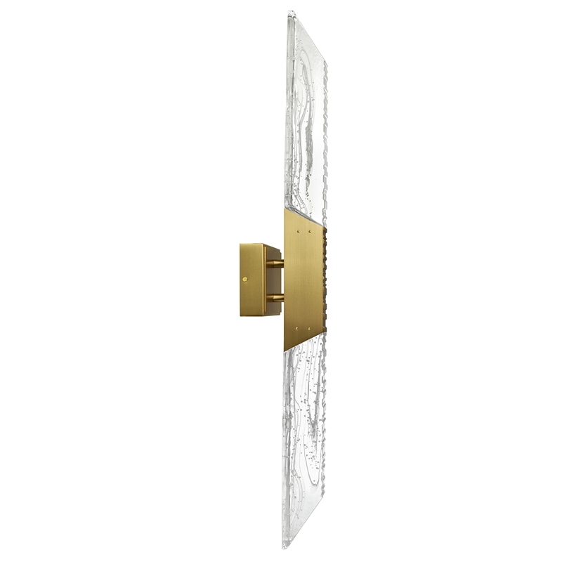 Petra Integrated LED 36in Brass Vanity Light with Handcrafted Glass