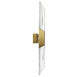 Petra Integrated LED 36in Brass Vanity Light with Handcrafted Glass