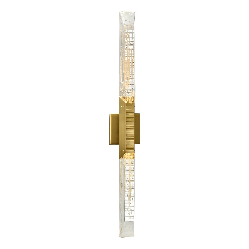 Petra Integrated LED 36in Brass Vanity Light with Handcrafted Glass