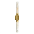 Petra Integrated LED 36in Brass Vanity Light with Handcrafted Glass