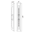 Petra Integrated LED 44in Sand Black Outdoor Wall Light with Handcrafted Glass