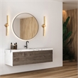 Contour Integrated LED 33in Brass Vanity Light with Handcrafted Glass