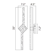 Contour Integrated LED 33in Brass Vanity Light with Handcrafted Glass