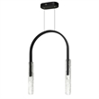 Curva Integrated LED 22in Black Chandelier with Handcrafted Glass