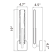 Curva Integrated LED 19in Brass Wall Light with Handcrafted Glass