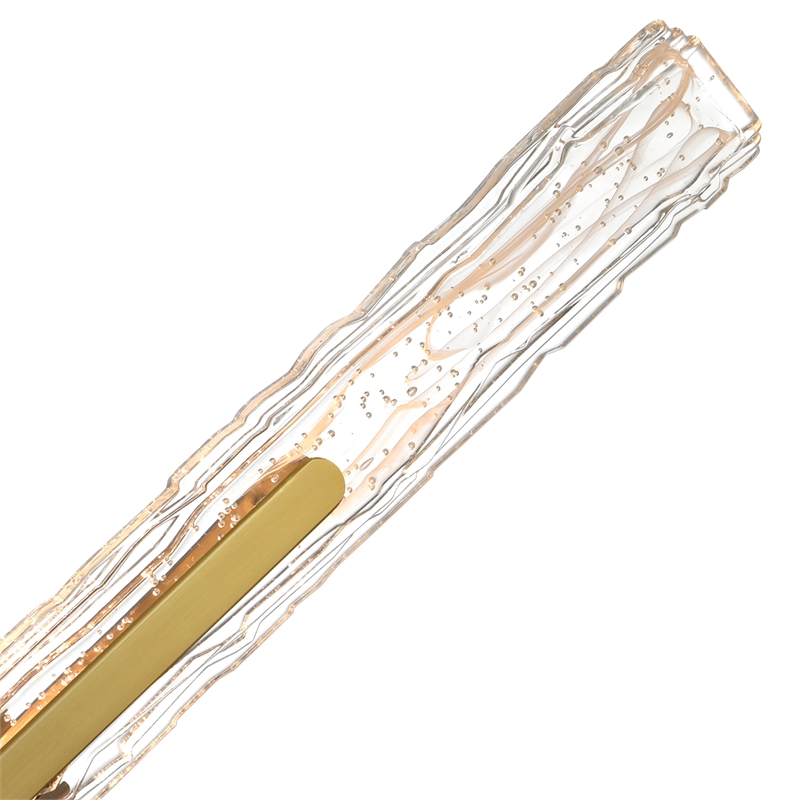 Curva Integrated LED 36in Brass Vanity Light with Handcrafted Glass