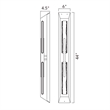 Curva Integrated LED 44in Sand Black Outdoor Wall Light with Handcrafted Glass