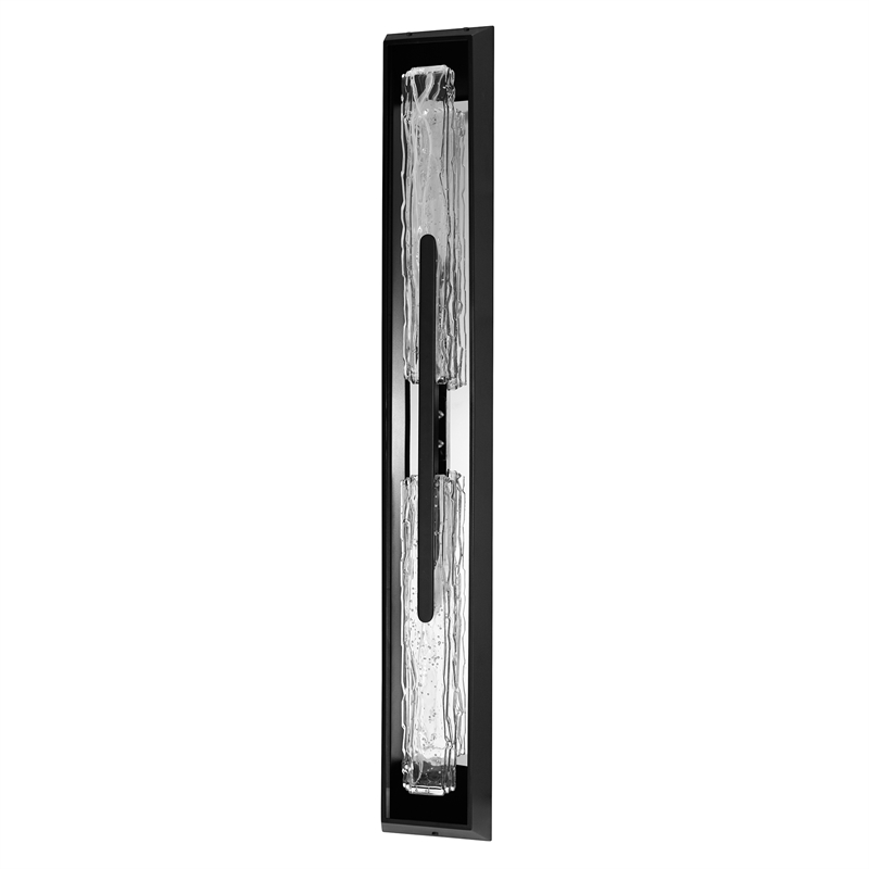 Curva Integrated LED 44in Sand Black Outdoor Wall Light with Handcrafted Glass