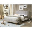 Omax Decor Sven Wood and Fabric Upholstered Queen Platform Bed in Taupe Gray