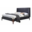 Omax Decor Harper Wood & Fabric Upholstered Queen Platform Bed in Charcoal Black