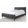 Omax Decor Spencer Wood/Fabric Upholstered Queen Platform Bed in Dark Gray