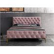 Omax Decor France Wood and Fabric Upholstered Queen Platform Bed in Blush Pink