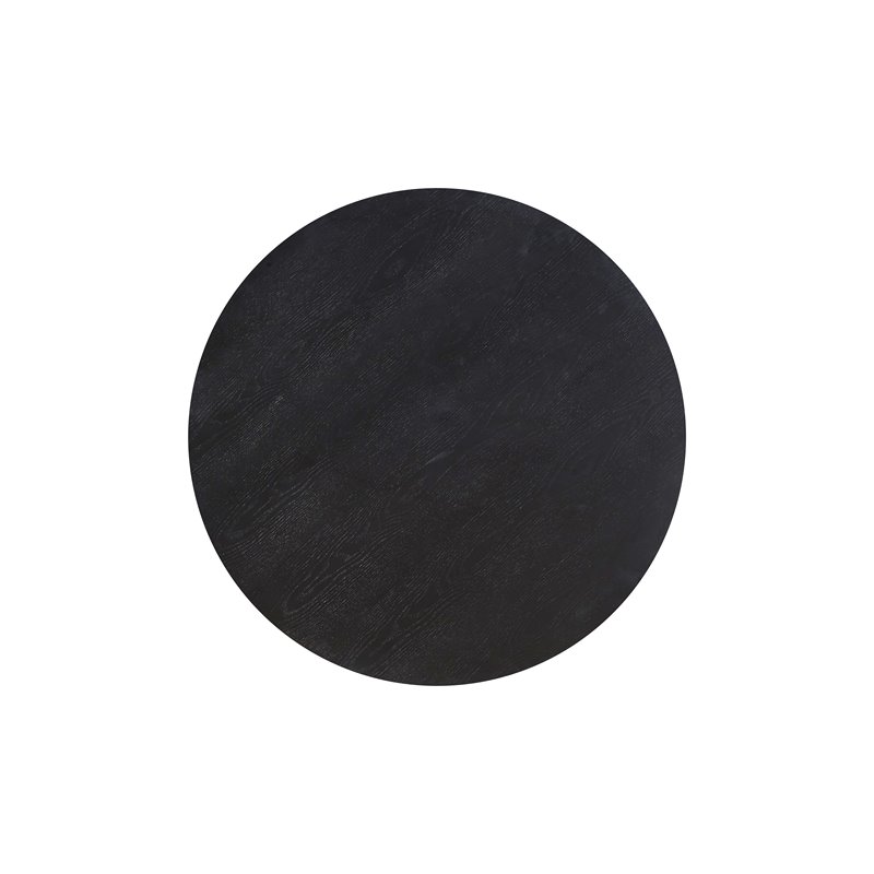 Omax Decor Mod Round Shape Mid-Century Wood Coffee Table in Black