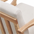 Omax Decor Zola Solid Wood and Fabric Upholstered Accent Armchair in Beige/Oak