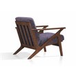 Omax Decor Zola Solid Wood and Fabric Upholstered Accent Armchair in Purple