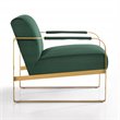 Omax Decor Mason Steel/Velvet Upholstered Lounge Accent Chair in Green/Gold