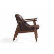 Omax Decor Cole Mid-Century Solid Wood and Fabric Lounge Accent Chair in Brown