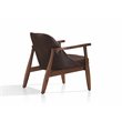 Omax Decor Cole Mid-Century Solid Wood and Fabric Lounge Accent Chair in Brown