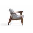 Omax Decor Cole Mid-Century Solid Wood and Fabric Lounge Accent Chair in Gray