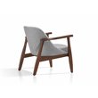 Omax Decor Cole Mid-Century Solid Wood and Fabric Lounge Accent Chair in Gray