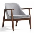 Omax Decor Cole Mid-Century Solid Wood and Fabric Lounge Accent Chair in Gray