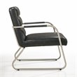 Omax Decor Spencer Stainless Steel/Leather Lounge Accent Chair in Black