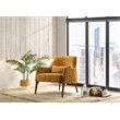 Omax Decor Jane Wood and Velvet Upholstered Lounge Accent Chair in Gold