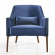 Omax Decor Jane Wood and Velvet Upholstered Lounge Accent Chair in Blue